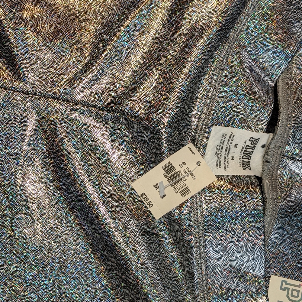 medium PINK metallic leggings